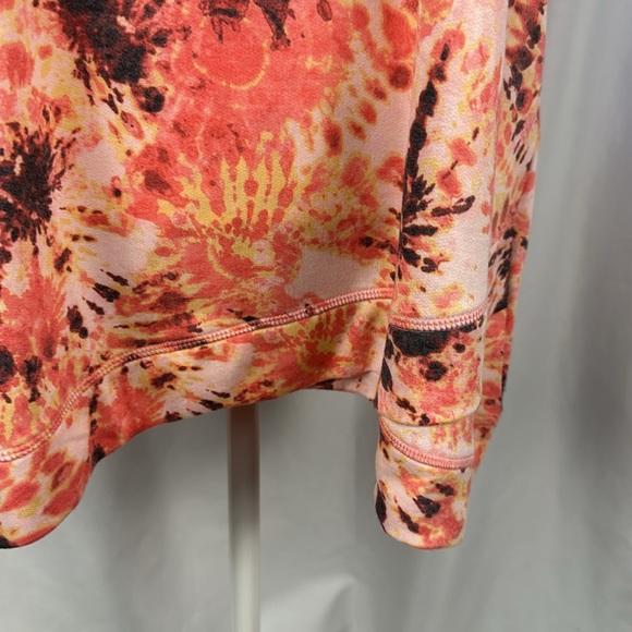 Ideology, Peach Berry Tie Dyed , Scoop Neck, Cap Sleeve Pullover Top, - Picture 3 of 14